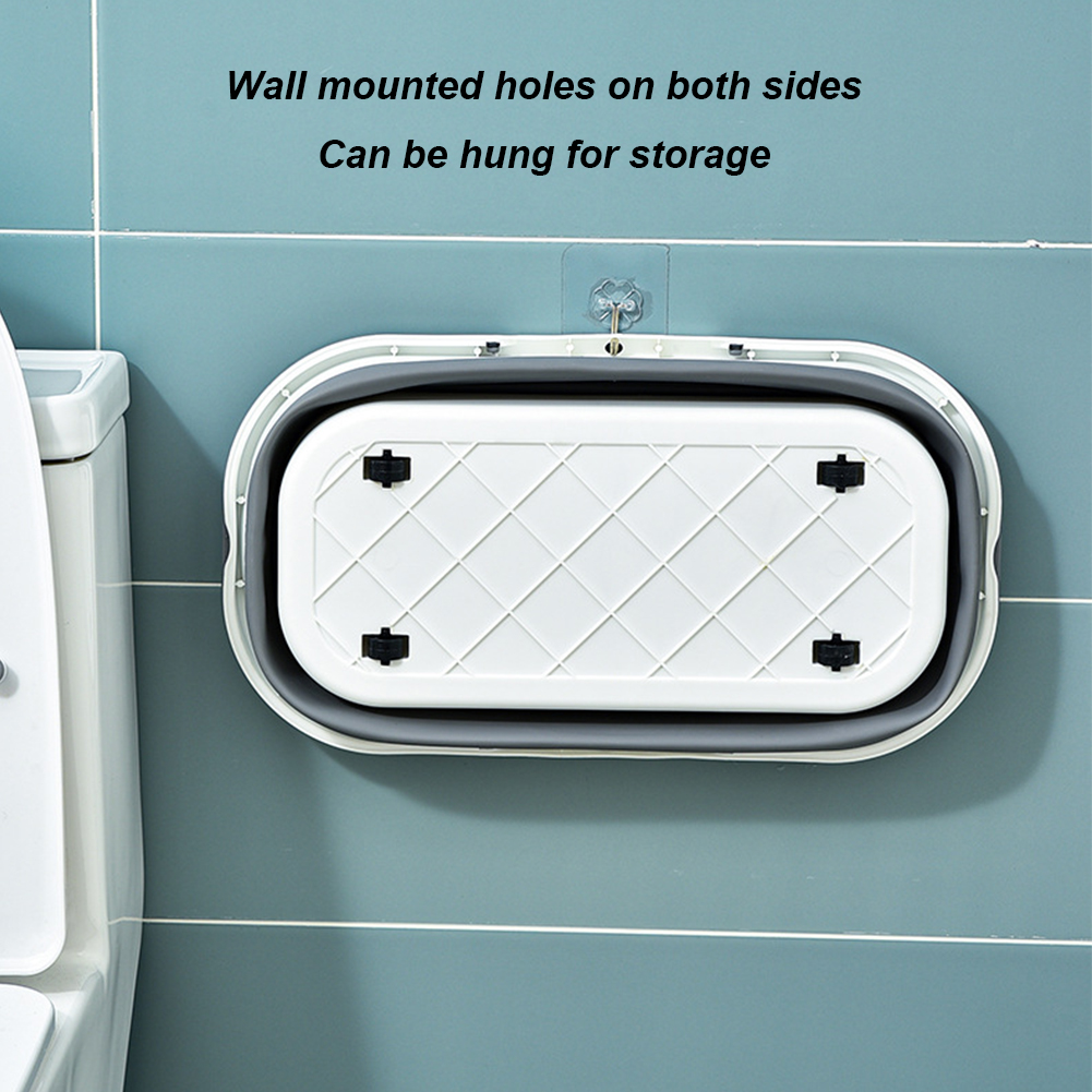 Collapsible Wash Bucket With Wheel Collapsible Bucket With Handle Laundry Basket Space Saving For Camping Traveling Picnic