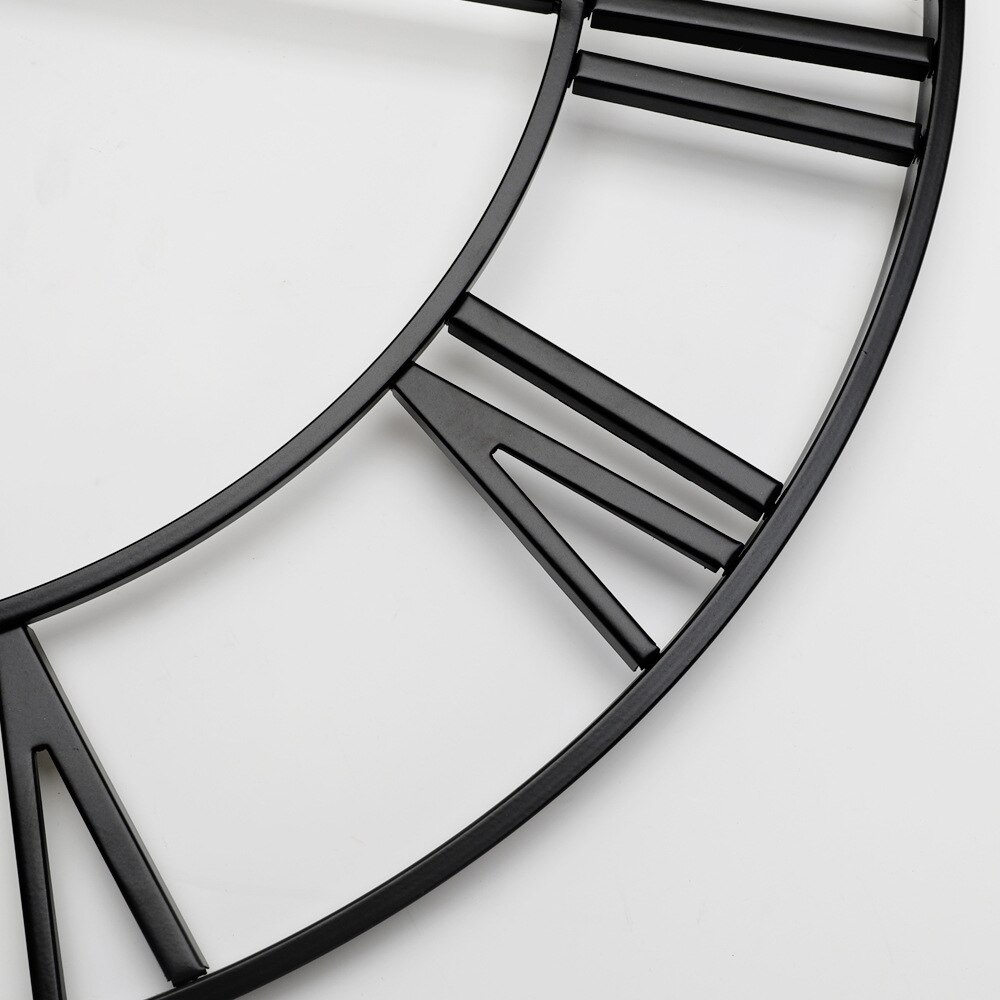 American Wrought Iron Wall Clock Cross-border Round Retro Roman Clock Silent Living Room Wall Clock