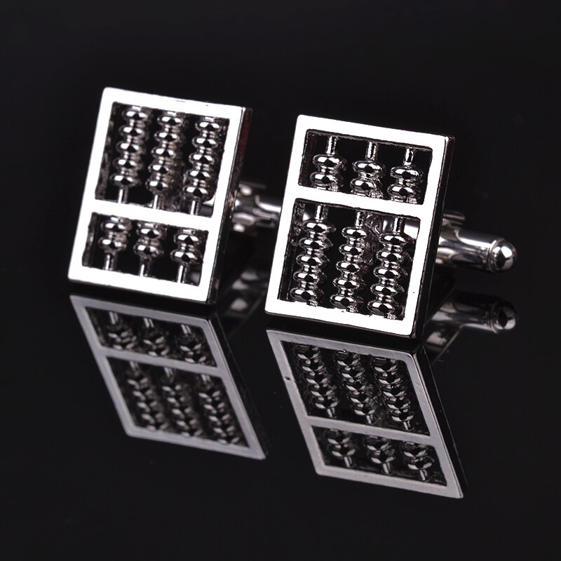 Funny Tool Cufflinks Silver Color Arithmetic Abacus Cufflink For Men Business Suit Cuff Button