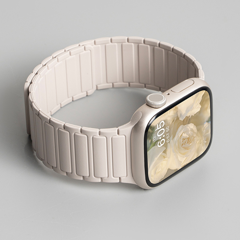 Soft Magnetic Silicone Strap for Apple Watch Ultra 2 49mm 46mm 42mm 45mm 41mm 44mm 40mm Band for IWatch Series 10 9 8 7 6 SE 5 4: Black Yellow / 12mm