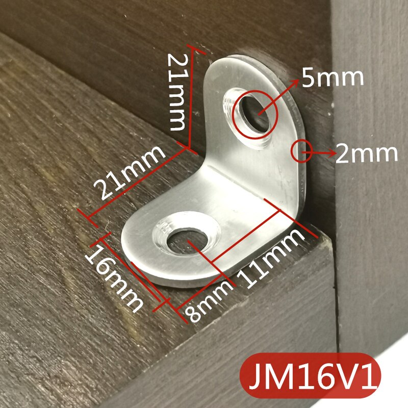 90 Degree Thickened Stainless Steel L-shaped Angle Bracket Fixed Bracket Connector Laminate Bracket Support: JM16V1