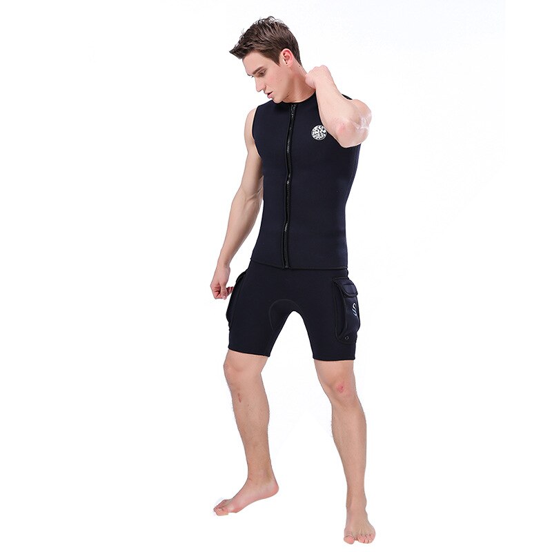 Mute da uomo in Neoprene da 3mm Top Premium senza maniche muta tuta gilet per immersioni subacquee surf Snorkeling nero