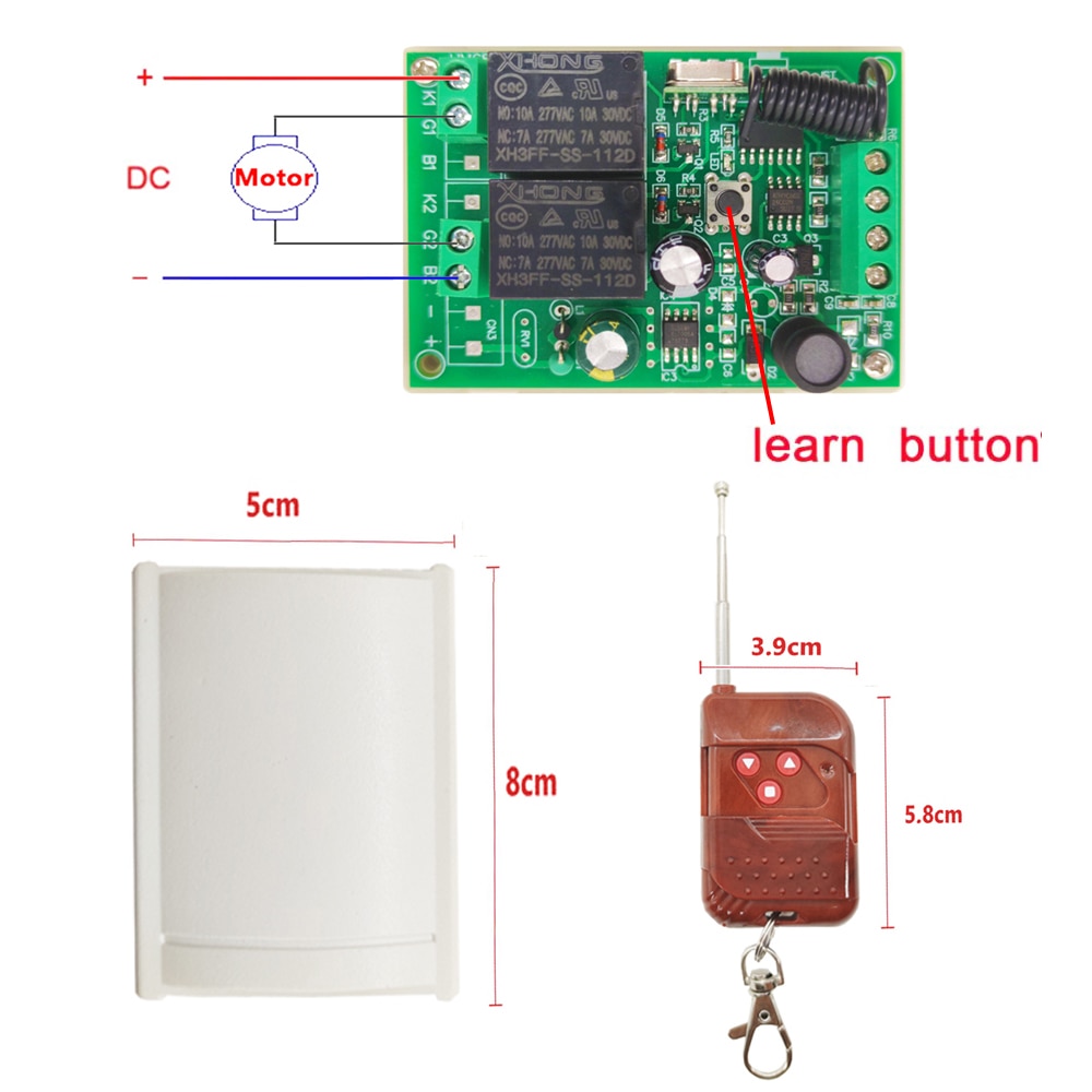 Universal Motor Wireless Remote Control Switch Motor Controller Forward And Reverse DC 12V-48V For Motor/Linear Actuator