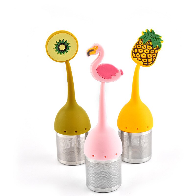 Cute Flamingo Tea Strainer Pineapple Tea Bags Silicone Loose-leaf Herbal Tea Infuser Filter Diffuser Teaware