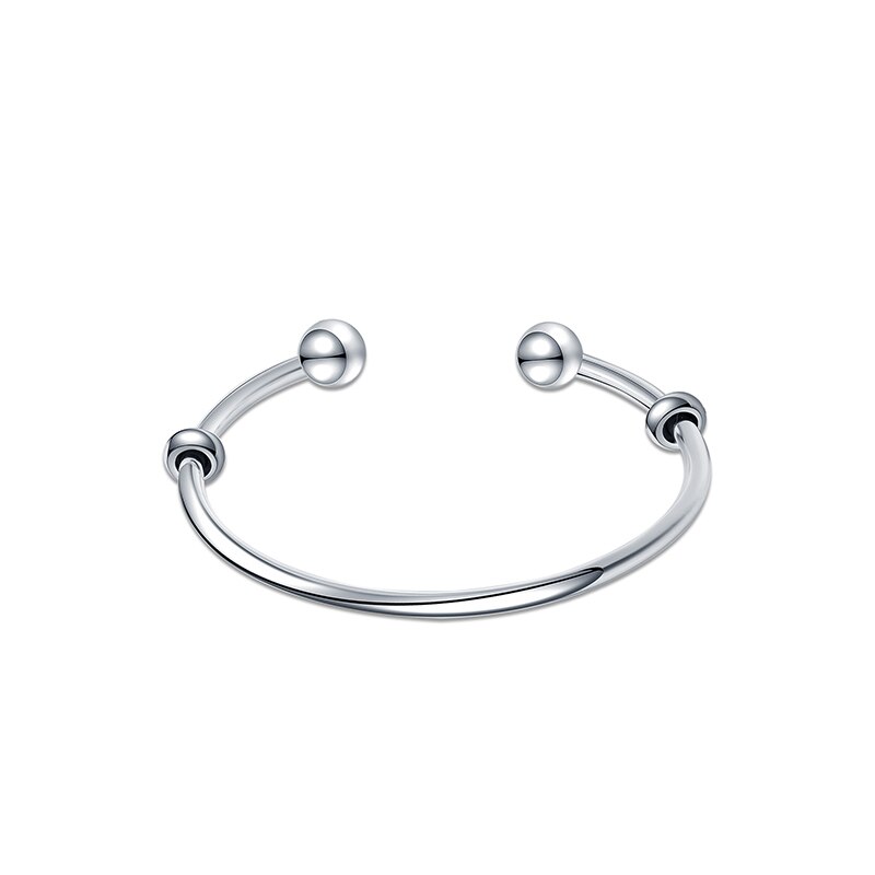 SA SILVERAGE 16,5g 57x50mm Einfache Persönlichkeit Hand Schmuck Original Magie S925 Öffnung Armbinde Weiblichen Sterling Silber perlen
