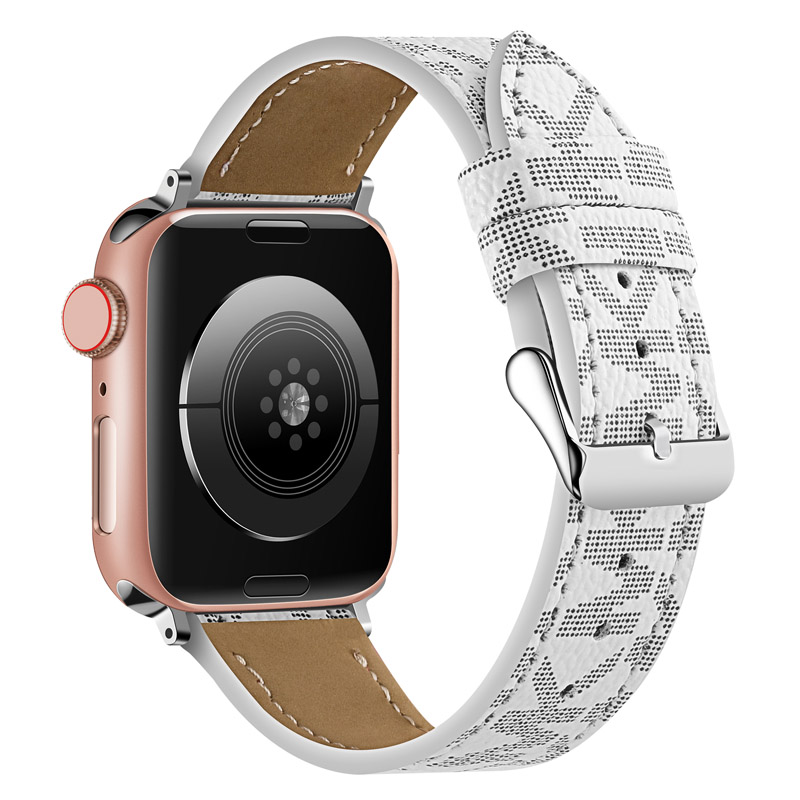 Luksusurremme kompatibel med apple watch band 38mm 40mm 41mm 42mm 44mm 45mm,  retro læderrem classic ban: Xxl / Khaki