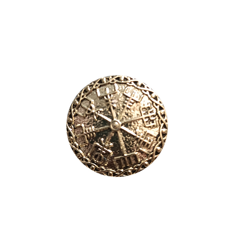 Broches de escudo vikingo, Pin Vintage, insignia, Pin para capa Medieval nórdica, baratijas, bufandas, broche, alfileres redondos para el pecho: Chapado en zinc blanco y azul