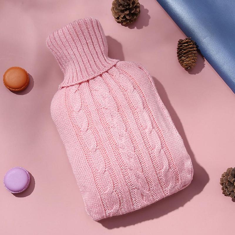 2000ml waterfles gebreide hoes effen kleur watergevulde winter zachte tas hoes hoes handdoek waterverwarmer  q9 l 2