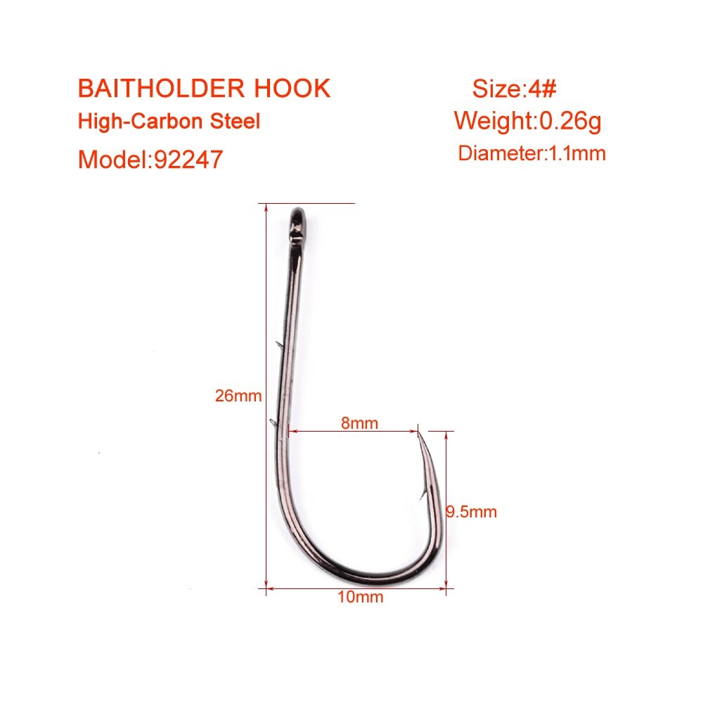 100pcs/lot Fishing Hooks 6-1# 1/0-6/0# Fish Hook Bait Holder Black Color Jig Big Barbed Hook Treble Hooks Fishing Tackle Pesca: 92247 4