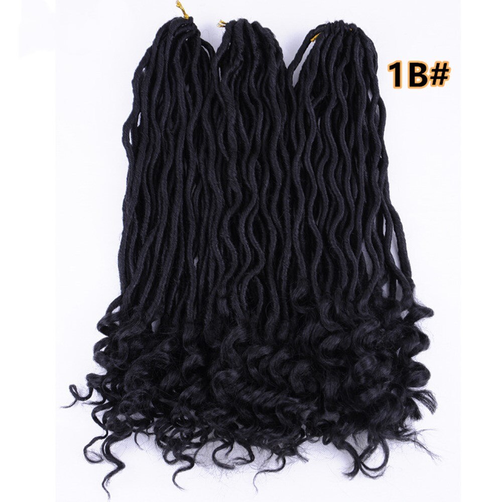 18 Inch Dreadlocks Hair Goddess Faux Locs 100G 24Roots Crochet Braids Hair Ombre T1B/27 T1B/bug Synthetic Hair Extensions