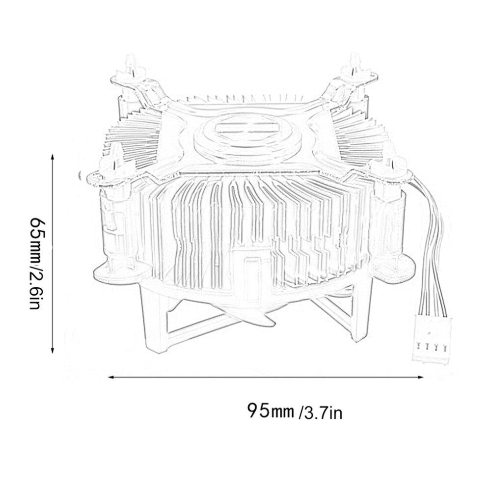 4Pin 12V PC CPU Cooler Cooling Fan Aluminum Cooler Heatsink For Intel Core 2 LGA Socket 775 to 3.8G E97375-001