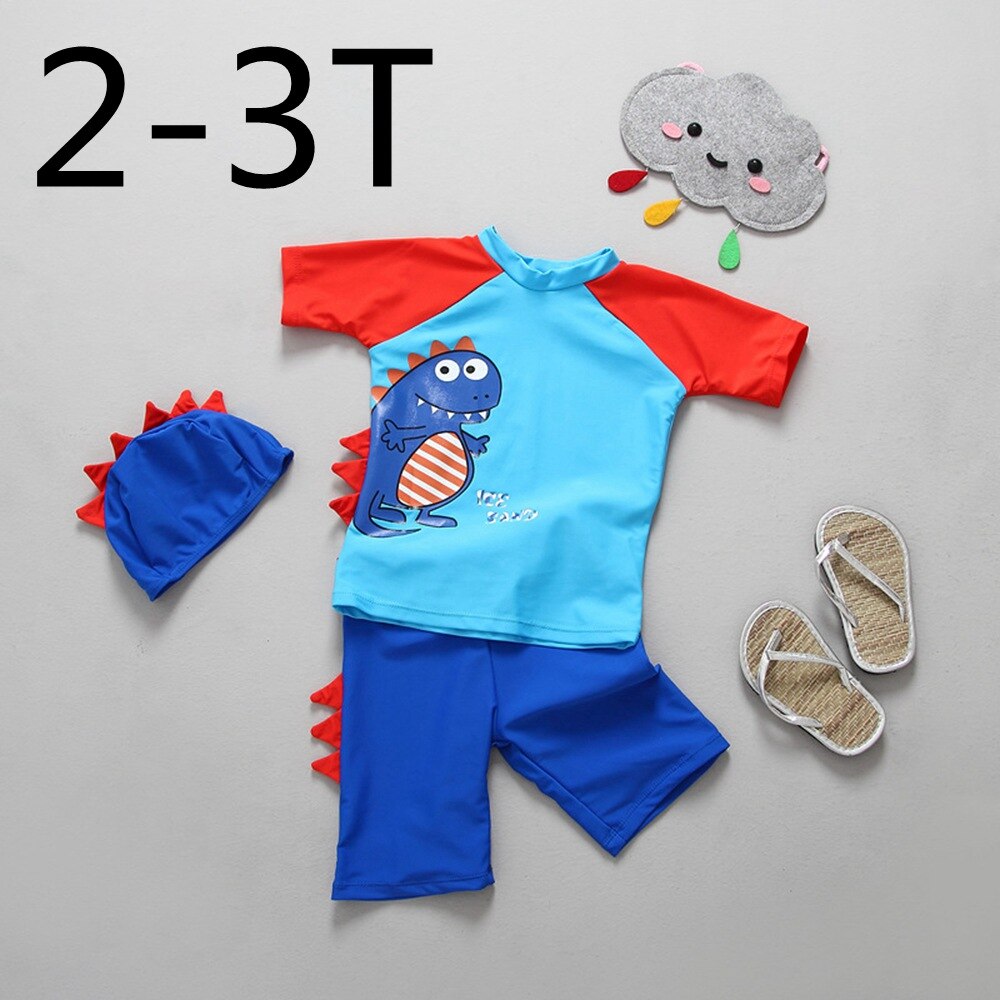 Chumhey 2-6 T 3 Stuks Sets Baby jongens badmode UV 50 + zon bescherming baby badpak beachwear badpak duiken surfen: height 85-95 cm