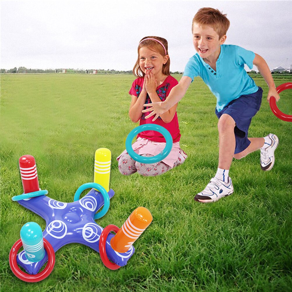 80*40 Pvc Opblaasbare Cross Ring Toss Spel Met 4 Cirkels Water Drijvende Gooien Ring Spelen Zwembad Fun outdoor Sport Speelgoed