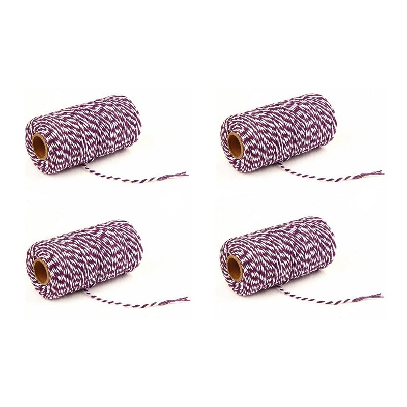 4 PCS Colourful Cotton Twine Bakers Twine Rope Cotton String For Artworks DIY Crafts Packaging Decor: Fluorescent Green