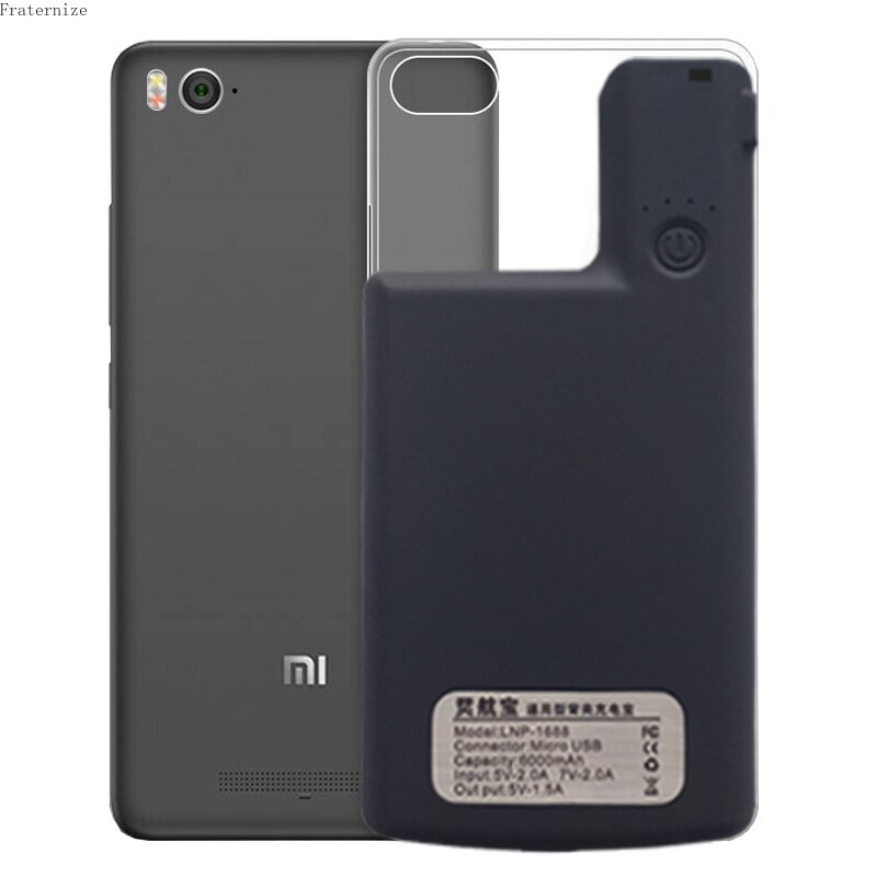 Cassa di batteria esterna per Xiaomi Mi 4C Batteria di Caso Del Caricabatteria Della banca di Potere per Il Caso di Xiaomi Mi 4S clip Posteriore Della Copertura di batteria rechargeabl