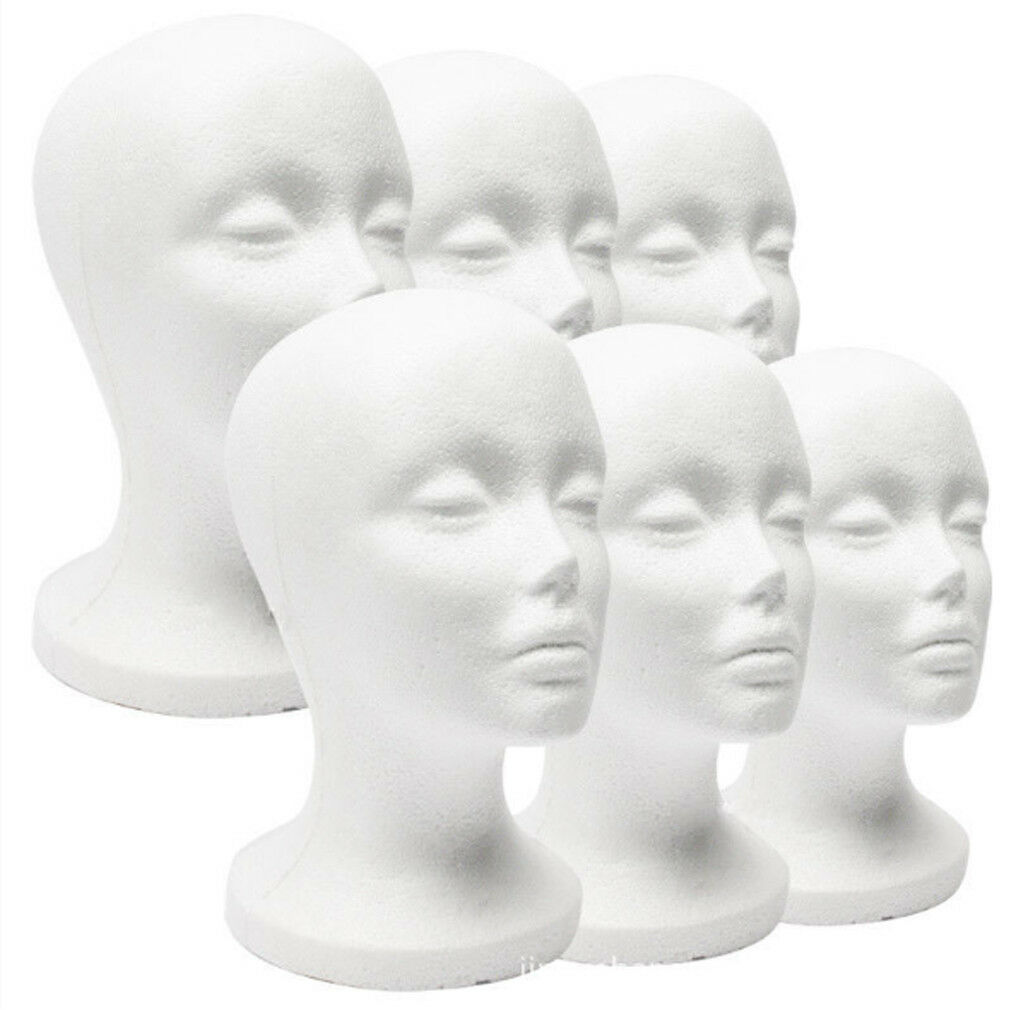 Styrofoam Foam Mannequin Female Head Model Dummy Wig Glasses Hat Display Stand