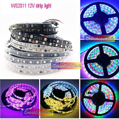 WS2811 5050 RGB LED Strip 1M 5M 150 300Leds Addressable DC12V IP60 IP65 IP67