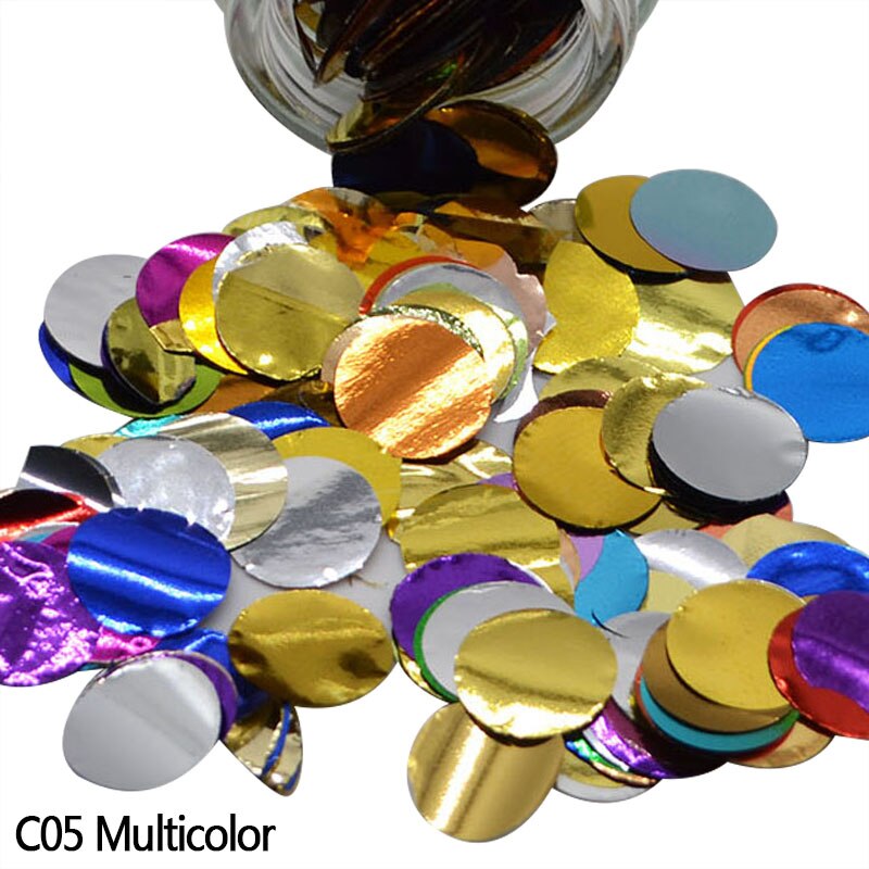 10g/ parti 1cm metallisk folie papir konfetti farverige styrofoam bolde runde stjerne fyld ballon konfetti bryllup fødselsdag dekoration: C05