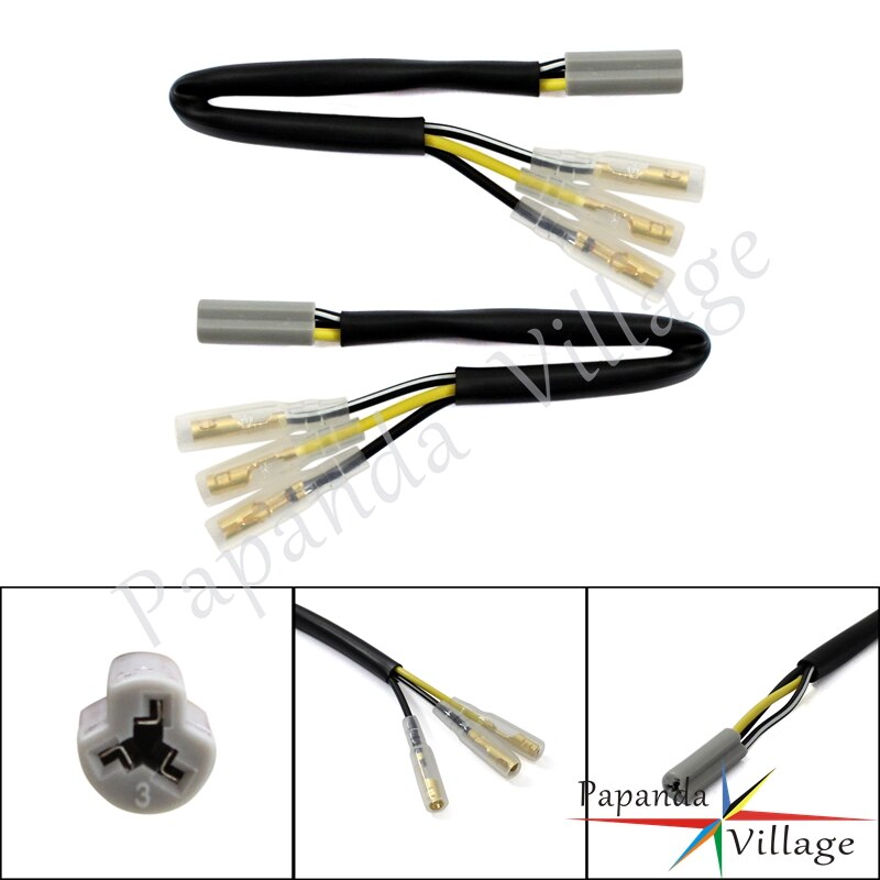 4 kpl moottoripyörä vilkun oem osoitin johtojen liittimet pistokesovittimista yamaha yzf  r6 r1 r3 r6s fz6 fzs 6 fz1 250 500 600: 2 kpl