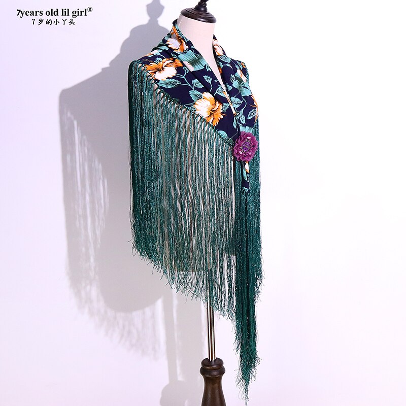 Flamenco Ats Buikdans Hollow Out Drie-Dimensionale Jacquard Perspectief True Fluwelen Sjaal Kruis Twiel CB10