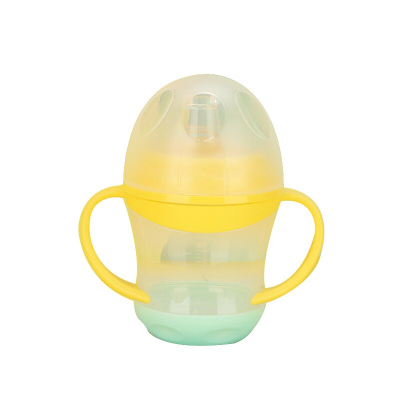 Biberones con asa para bebés, tazas de alimentación para leche y agua, biberón de entrenamiento infantil con asa: Yellow Mint