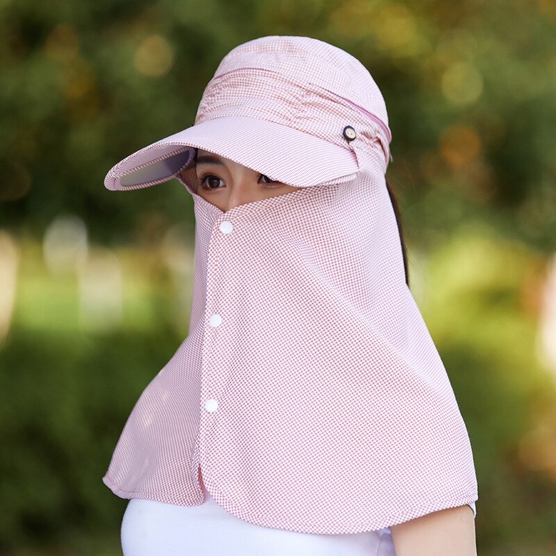 Zomer Zonnehoed Vrouwen Hoed Grote Rand Cover Gezicht Fietsen Zonnehoed Met Grote Velg Anti-Ultraviolet outdoor Fietsen Zonnehoed: Roze