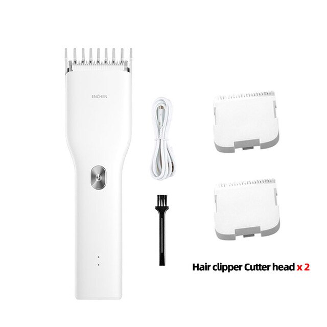ENCHEN Boost Electric Hair Clippers Men Children Ceramic Cutter Hair Cutting Machine Rechargeable Barber Trimmer: White Set9