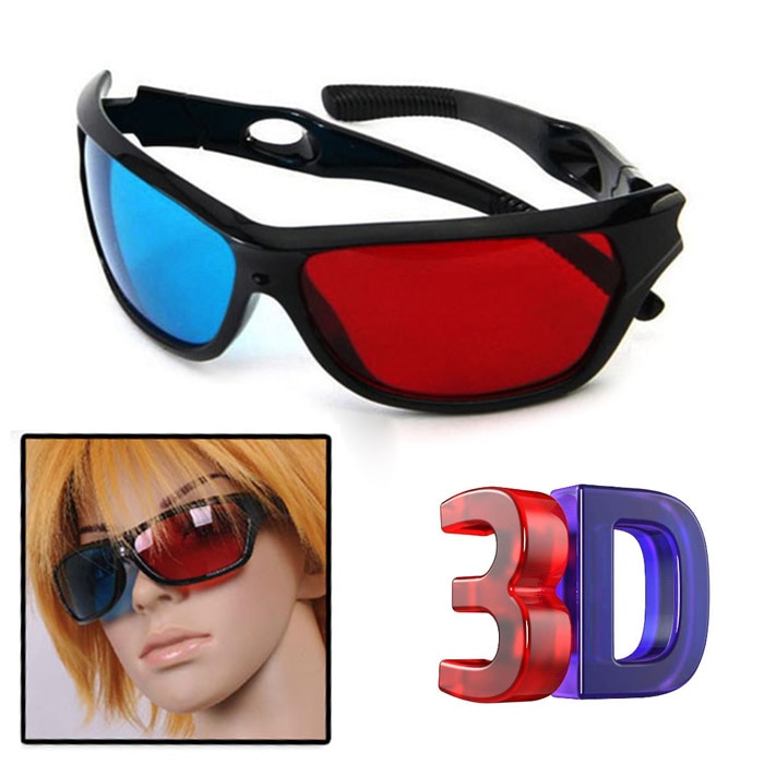 3D Vision Bril Rood Blauw Plasma Tv Movie Dimensional Anaglyph Framed AS99