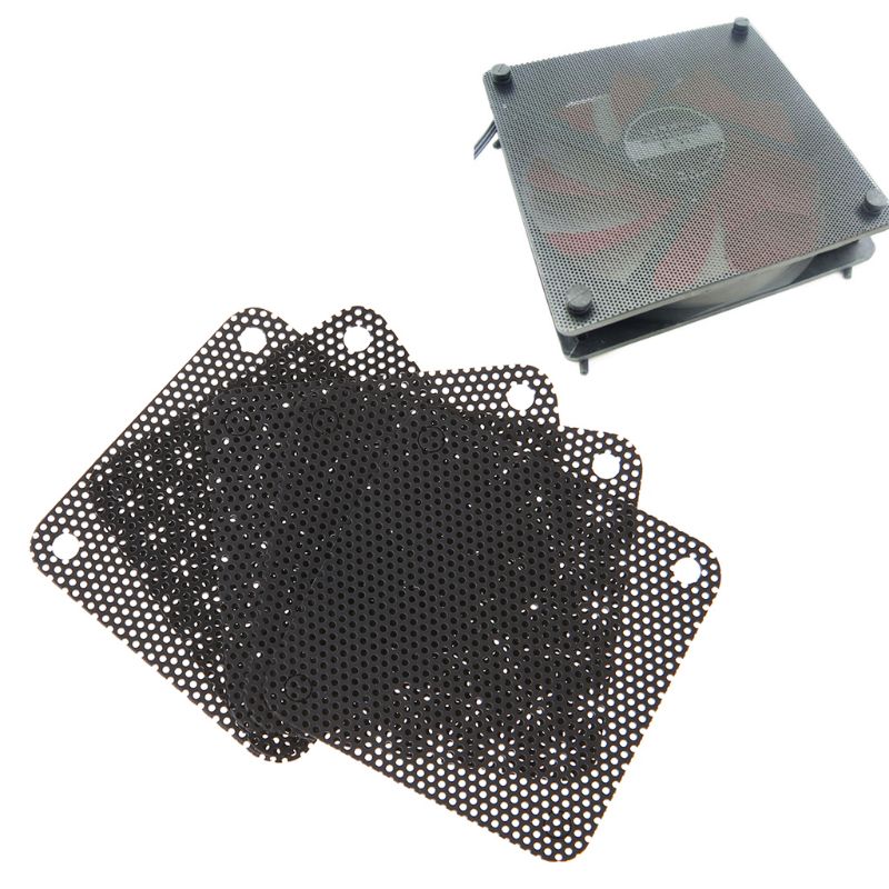 5 st pvc fläkt dammfilter pc dammtät fodral skärbar dator nätöverdrag 40mm mesh svart