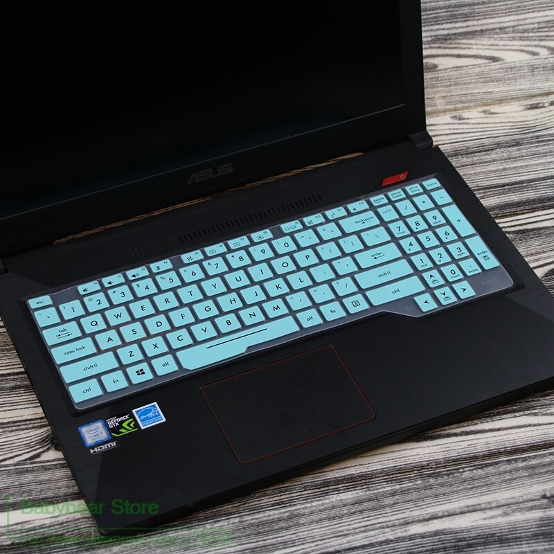 Asus tuf gaming  fx504 fx504ge fx504gd fx504gm fx504g fx503 fx503vd 15 tuuman 15.6 tuuman silikoninen kannettavan tietokoneen näppäimistön suojakuori: Valkoinen sininen