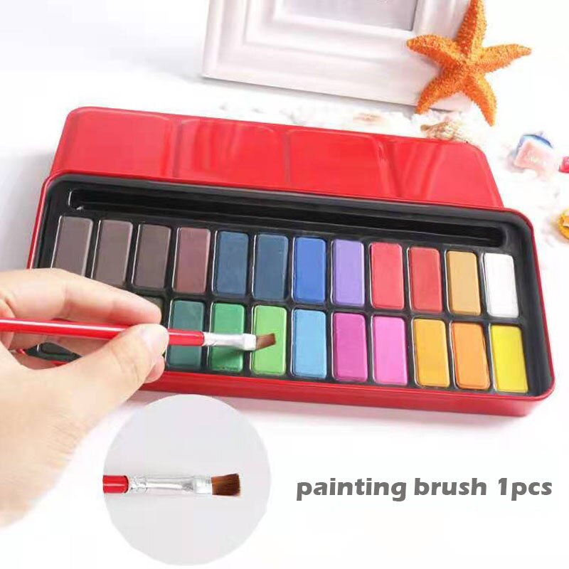 18/24 Colors Solid Watercolour Paint, Student Painting Art Supplies,Suitable for Beginners of Painting