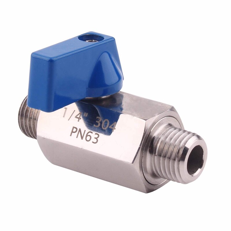 Stainless Steel Ball Valve - 1/4 Inch NPT Thread Male Small Mini Ball Valve (1/4inch Male&Male)