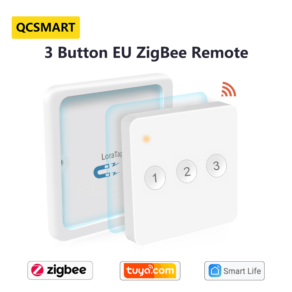 ZigBee 3.0 Wireless 8 Type Push Button Switch Remote Tuya Smart Life App Control Scene Automation ZigBee2MQTT Home Assistant: 3 Button EU Remote