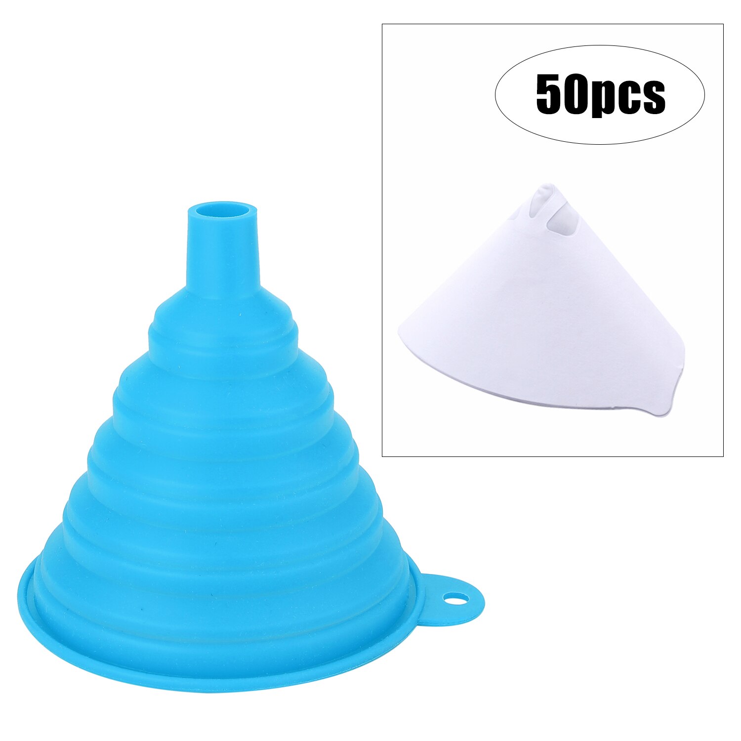 Paint Coating Filter Paper Screen Net Filter Cone Strainer with Mini Silicone Gel Foldable Funnel Hopper Kitchen cooking tools: Type 3