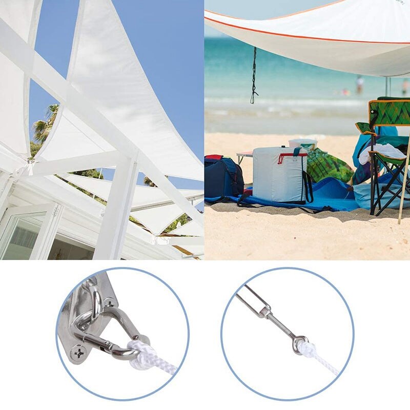 44 Pcs Shade Sail Hardware Kit Sun Shade Sails, Anti-Rust Stainless Steel Mounting Accessories