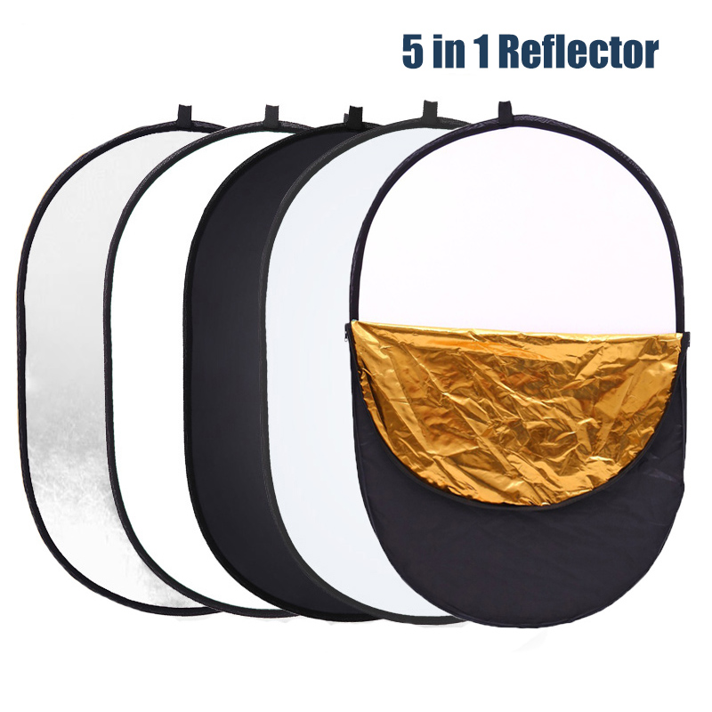 60*90 Cm Opvouwbare Reflector Draagbare Inklapbare 5 In 1 Reflector Multi Disc Photo Light Reflector 24*35 inch Ovale Refletor