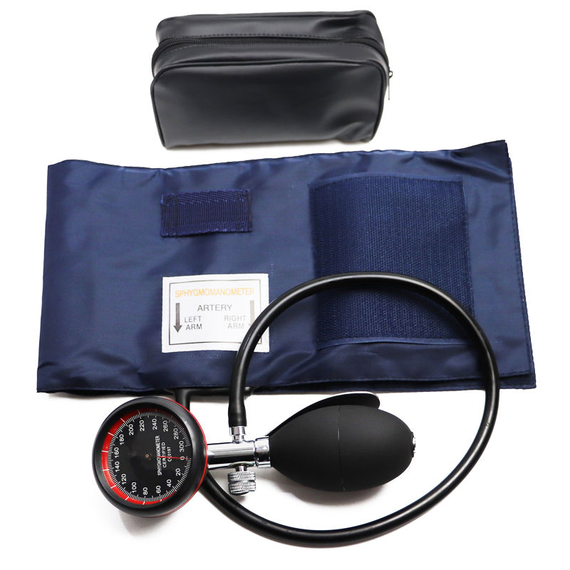Klassisk blodtryksmåler bp voksen manchet tonometer arm aneroid sfygmomanometer med manuel trykmåler