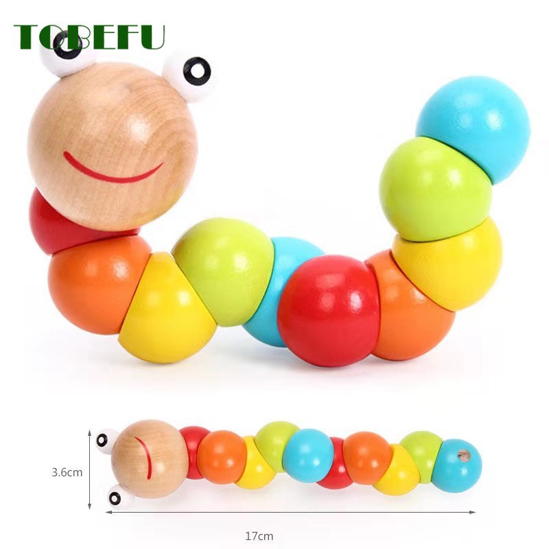 Børn snoet orm legetøj sød indsæt puslespil pædagogisk trælegetøj baby børn fingre fleksibel træningsvidenskab