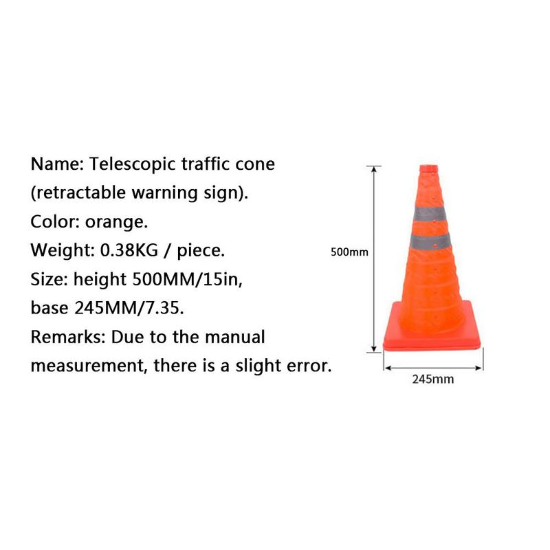 Reflective Traffic Cone Retractable Space-saving Portable Warning Sign Roadblock