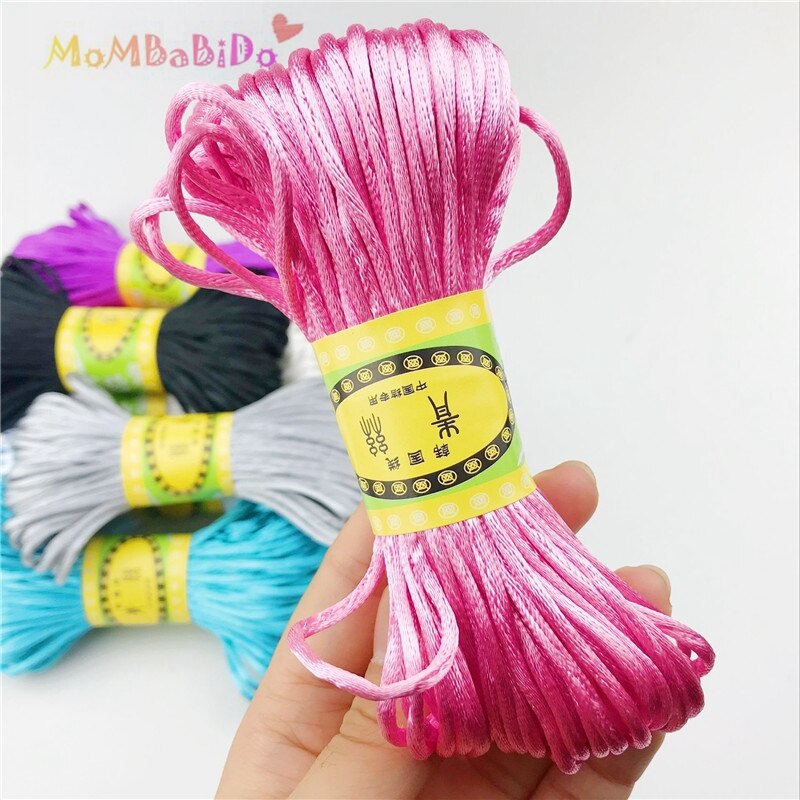 1Mm Satijn Cords 20 M/partij Diy String Nylon Touw Medeplichtige & Bevindingen Baby Silicone Tandjes Bead Ketting Sieraden Cord