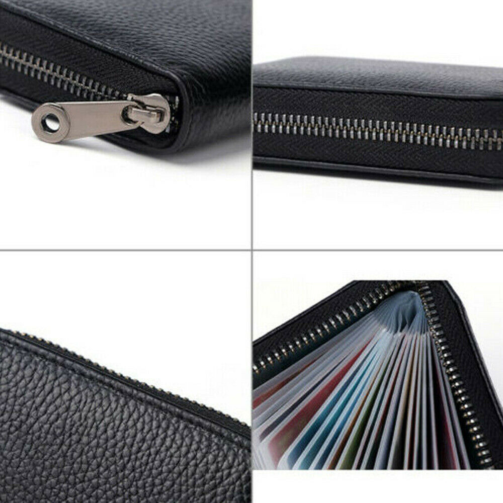 Mini skórzany portfel na 22 karty Etui biznesowe Torebka Etui na karty kredytowe Blokowanie RFID Torba na karty o dużej pojemności