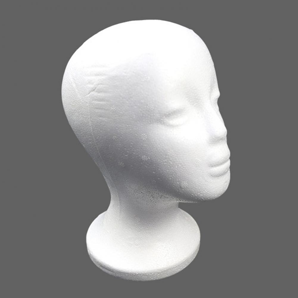 Présentoir de perruque synthétique en polystyrène, modèle universel, tête facile à utiliser