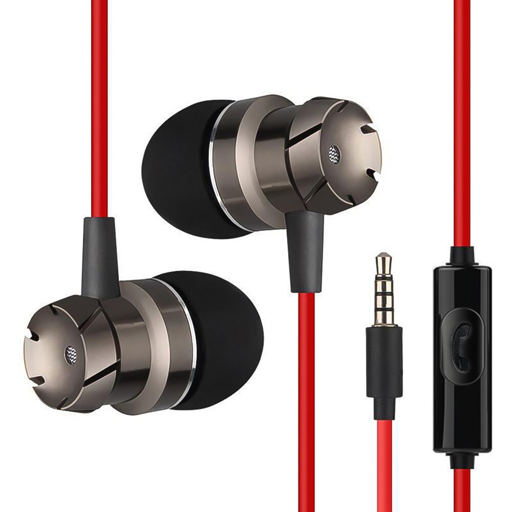 Super Bass Metall in-Ohr Verdrahtete Kopfhörer Volumen Kopfhörer HiFi Stereo Kopfhörer mit Mikrofon geeignet für praktisch