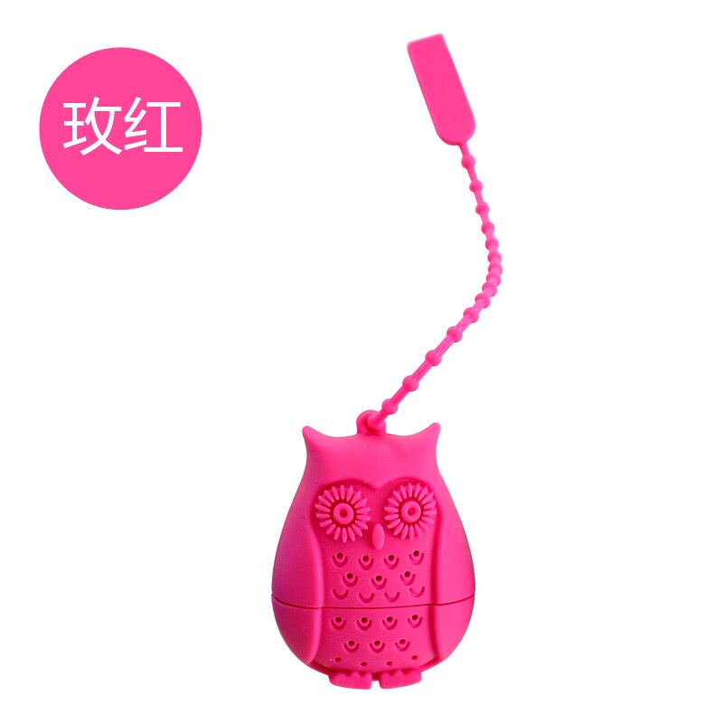 Ugle teposer te siler silikone teskefuld filter infuser silica gel filtrering kaffe te infuser: Violet
