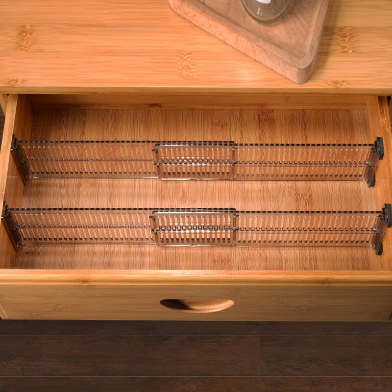 2pcs Retractable Drawer Divider Can Be Adjusted Freely Combined Organized Partitions Simple Practical Household Storage Supplies