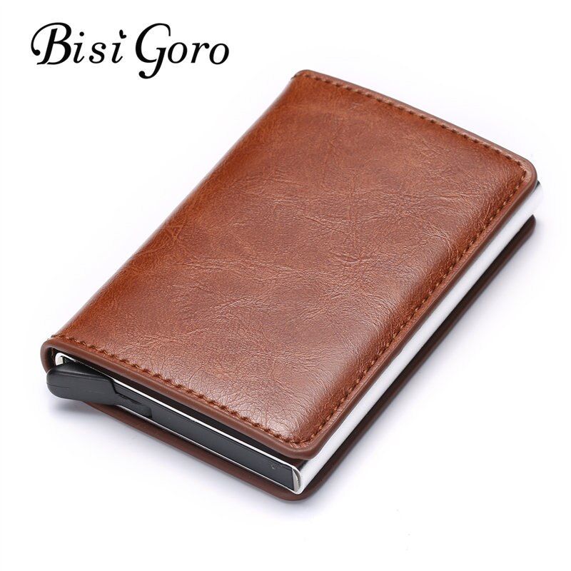 Bisi Goro Blocking RFID Credit Card Wallet Card Holder Metal Slim Wallet Aluminum 13 Colors Card ID Holder