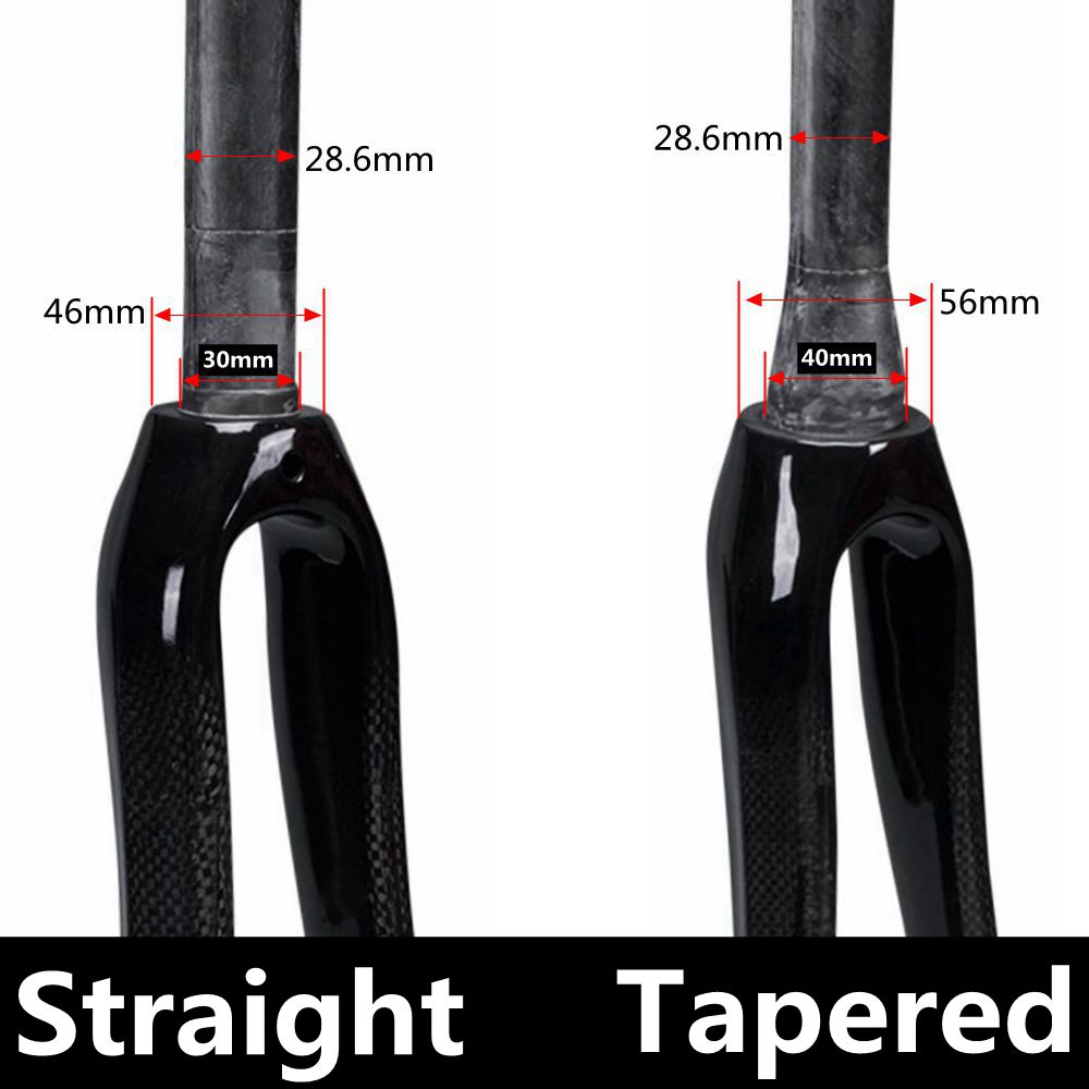 Bikes Road Fork 700C Straight 1-1/8 (28.6mm) Super light High Strength 3K Carbon Fiber Bicycle Front Fork