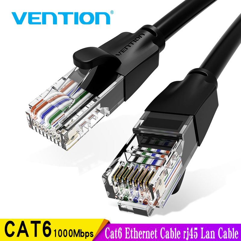 Vention Cat6 Cable Ethernet rj45 Cable Lan CAT 6 Cable de conexión de red para enrutador de ordenador portátil PC 1,5 m 2m 3m 5m 40m Cable Ethernet RJ45