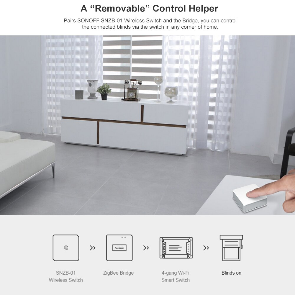 Sonoff zbbridge smart zigbee bridge 3.0 trådløs fjernbetjening smart home stemmestyring kompatibel med alexa google home