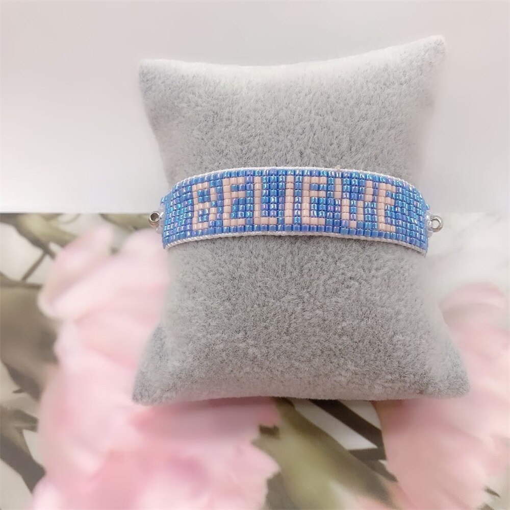 Zhongvi Miyuki Armbanden Voor Vrouwen Bohemen Multicolor Brief Armband Lucky Sieraden Handgemaakte Pulseras